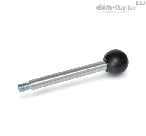 GN 310-ZB Gear Lever Handles Steel, zinc plated, blue passivated
